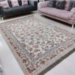فرش 1200 شانه کاشان طرح بهشت نقره ای 6متری