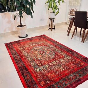 فرش محتشم 1200 شانه رنگ لاکی + فیلم