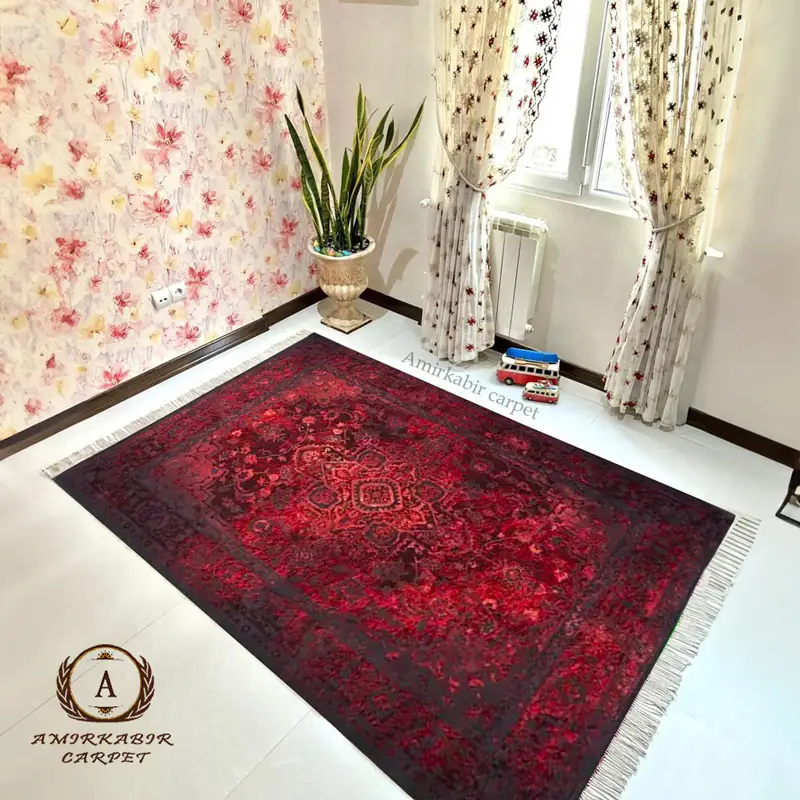 100364-red فرش مدرن کد 100364 لاکی - تصویر 1